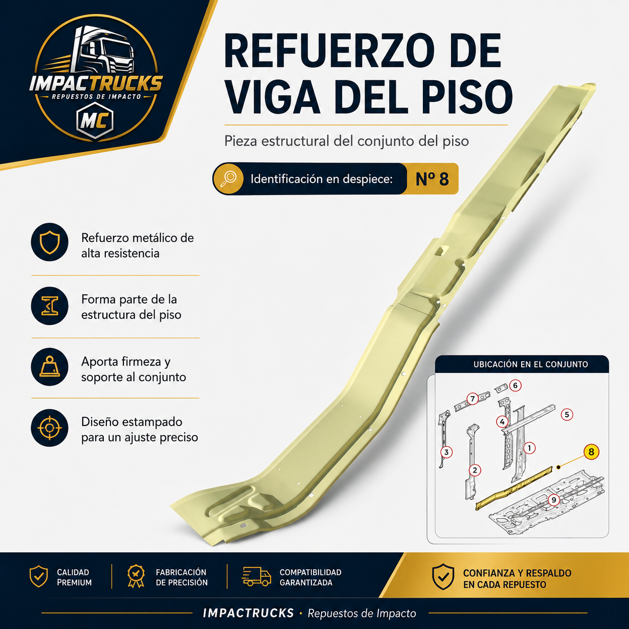 Refuerzo de la viga del piso lateral